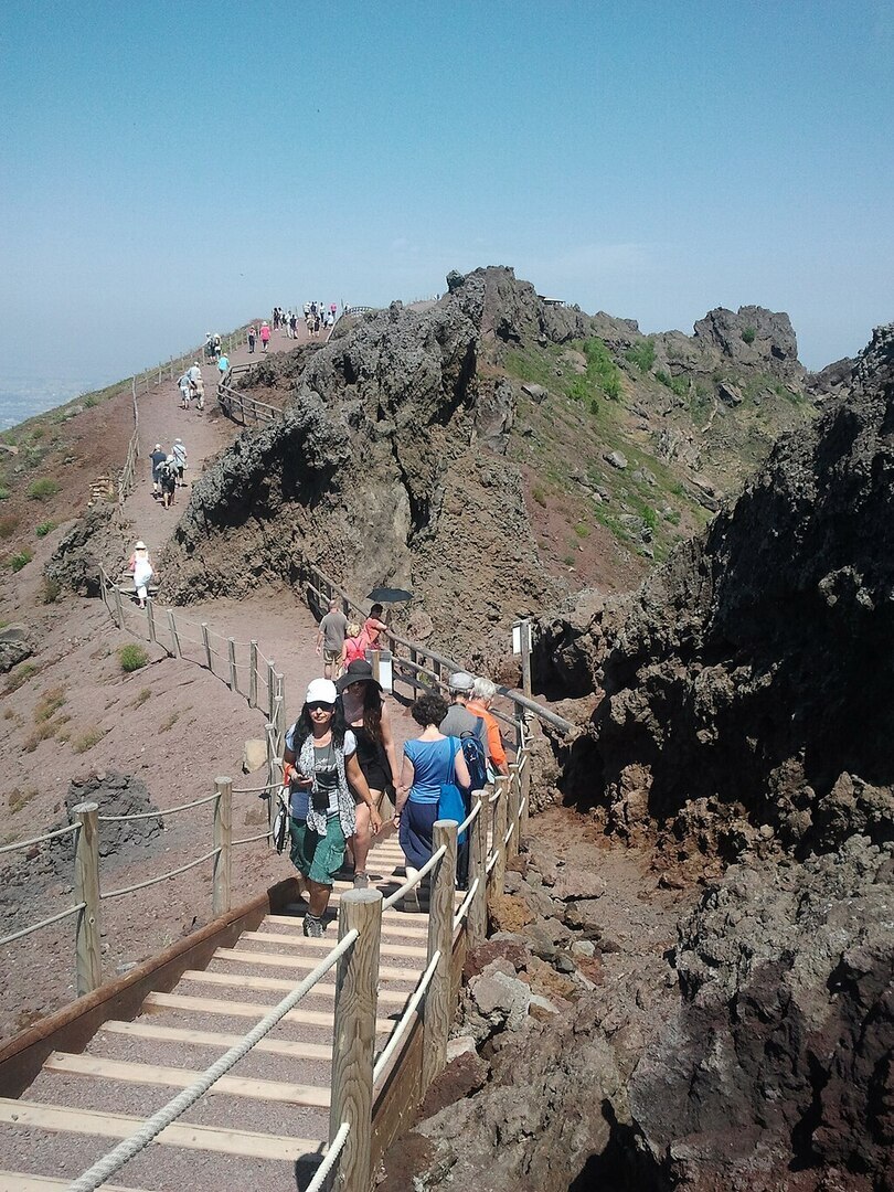 Visitors hiking at Mount Vesuvius